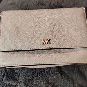 Michael Kors Pebble Leather Clutch in Light Gray